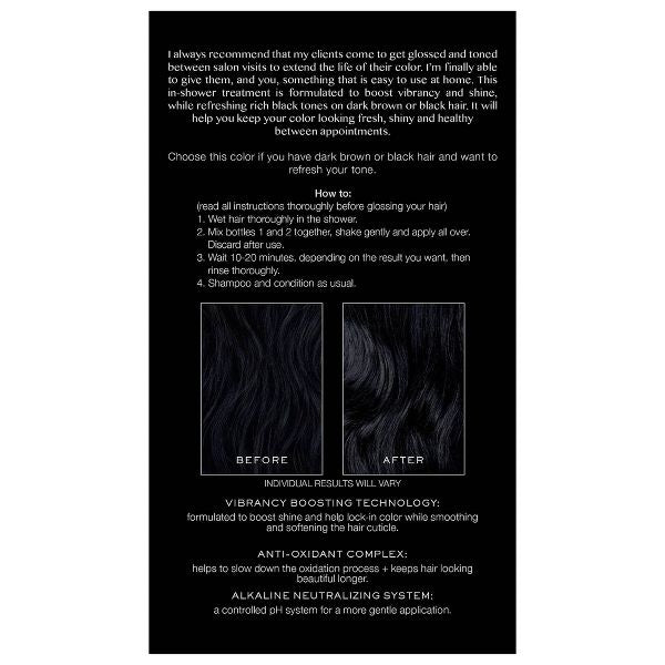 Kristin Ess Hair Gloss in Black Iris for True Black Hair - Semi Permanent Dye + Toner - 4 fl oz