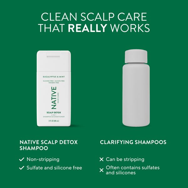 Native Eucalyptus & Mint Scalp Detox Mini 2-in-1 Shampoo & Conditioner - 3oz
