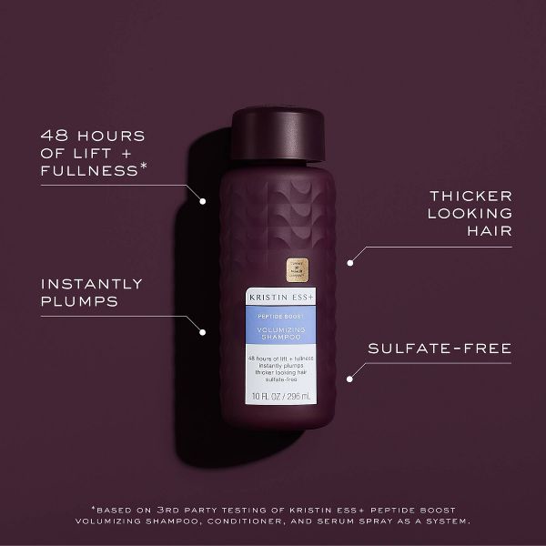 Kristin Ess+ Peptide Boost Volumizing Shampoo for Plumped Hair with Hyaluronic Acid - 10 fl oz