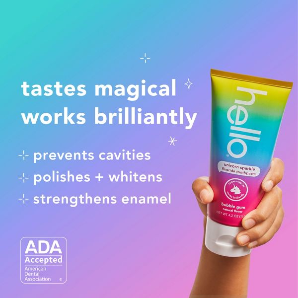 hello Kids' Unicorn Sparkle Bubble Gum Fluoride Toothpaste - 4.2oz