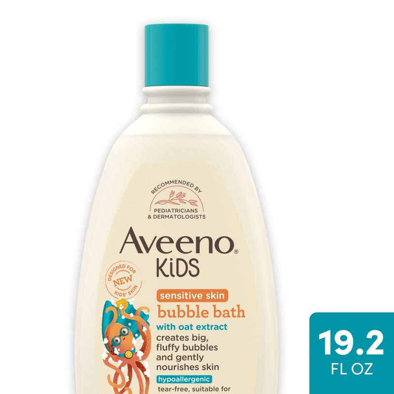 Aveeno Kids' Bubble Bath Wash with Oat Extract for Sensitive Skin - 19.2 fl oz