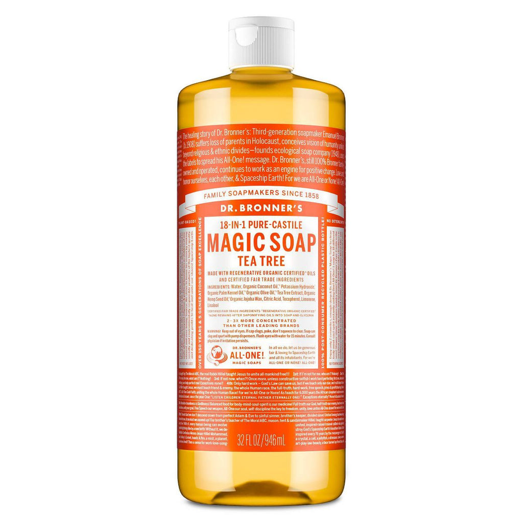 Dr. Bronner's Magic Pure Castile Liquid Soap Bodywash - Tea Tree - 32 fl oz