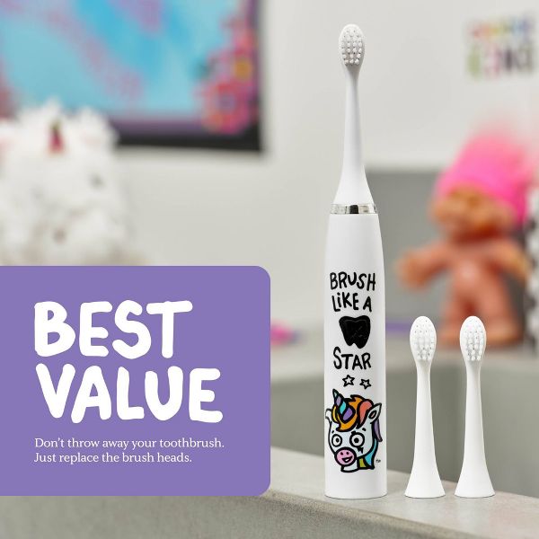 Made by Dentists Kids' Rechargeable Electric Toothbrush with 3 Toothbrush Heads - Unicorn