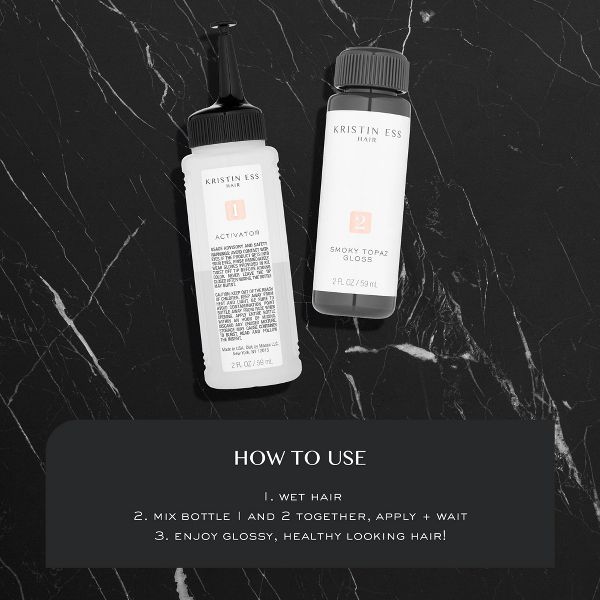 Kristin Ess Hair Gloss in Bittersweet for Dark Brown Hair - Semi Permanent Dye + Toner - 4 fl oz