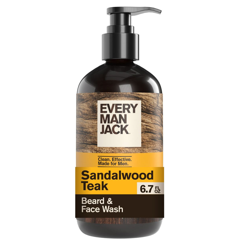 Every Man Jack Men's Nourishing Beard and Face Wash - Sandalwood Teak - 6.7 fl oz