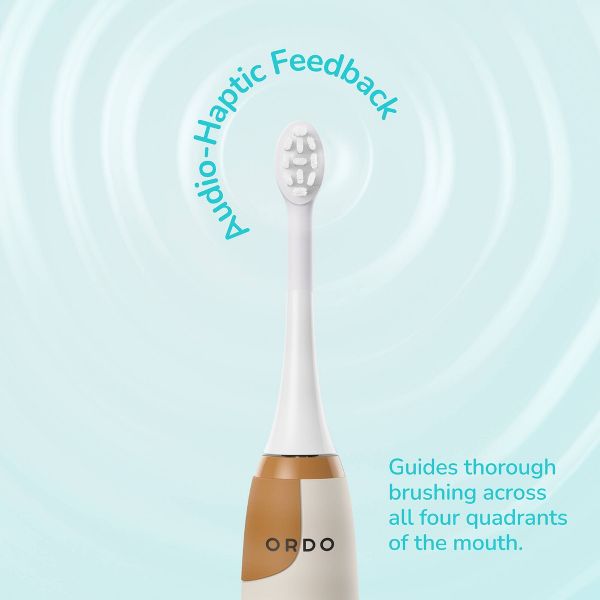 ORDO Sonic Kids Squishmallows Cam Rechargeable Toothbrush with Travel Cap and Brush Head - White