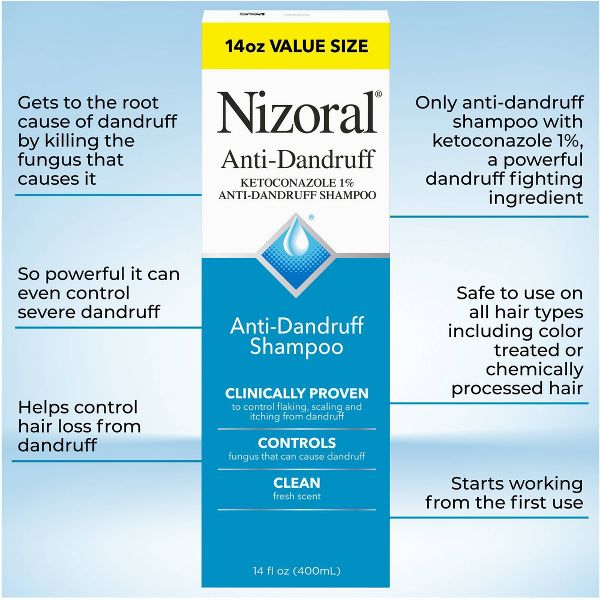 Nizoral Anti Dandruff Shampoo with 1% Ketoconazole, Clean Fresh Scent - 7 fl oz