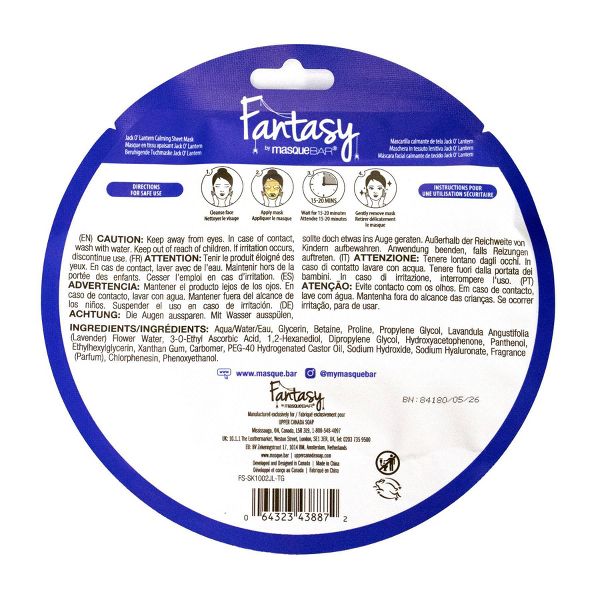 Fantasy by Masque Bar Hydrating Jack o' Lantern Sheet Facial Mask - 21ml