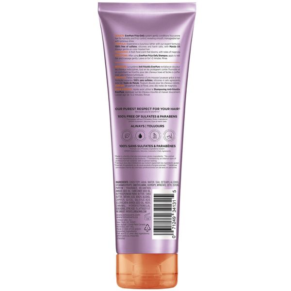 L'Oreal Paris EverPure Frizz-Defy Sulfate Free Shampoo with Marula Oil - 8.5 fl oz