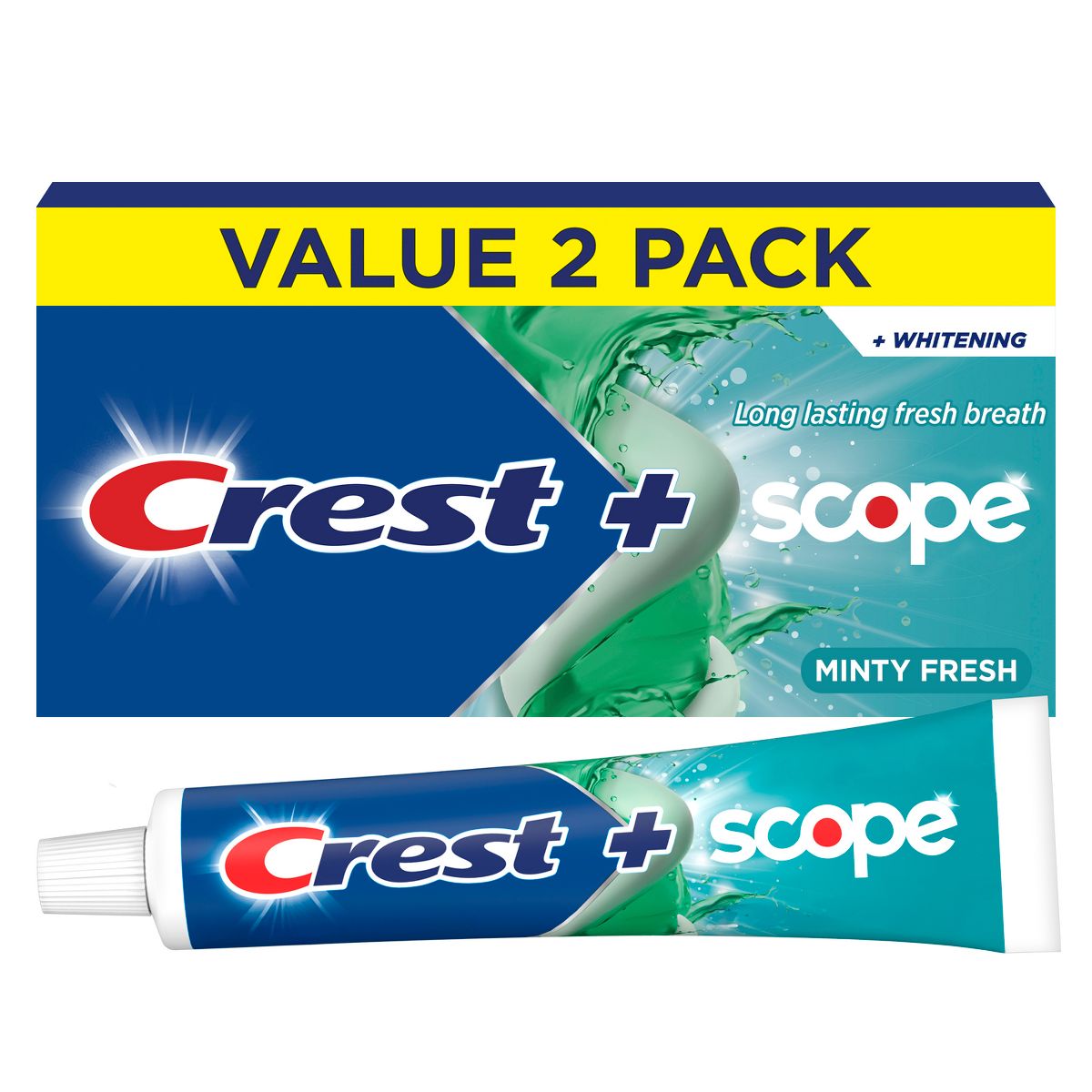 Crest + Scope Complete Whitening Fluoride Toothpaste - Minty Fresh - 5.4oz/2pk