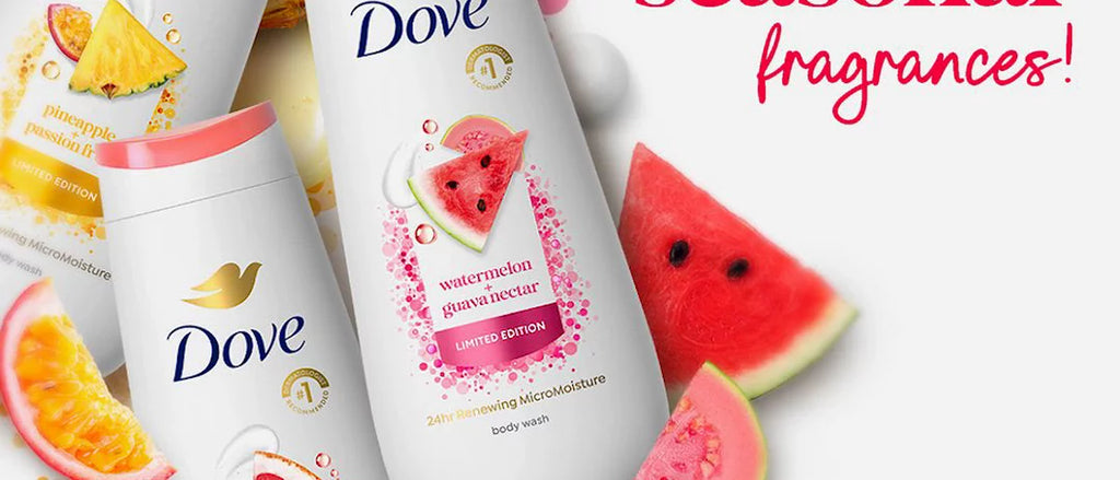 Dove Beauty Body Wash - Watermelon + Guava - Limited Edition 24HR Lotion-Soft Skin - 20 fl oz