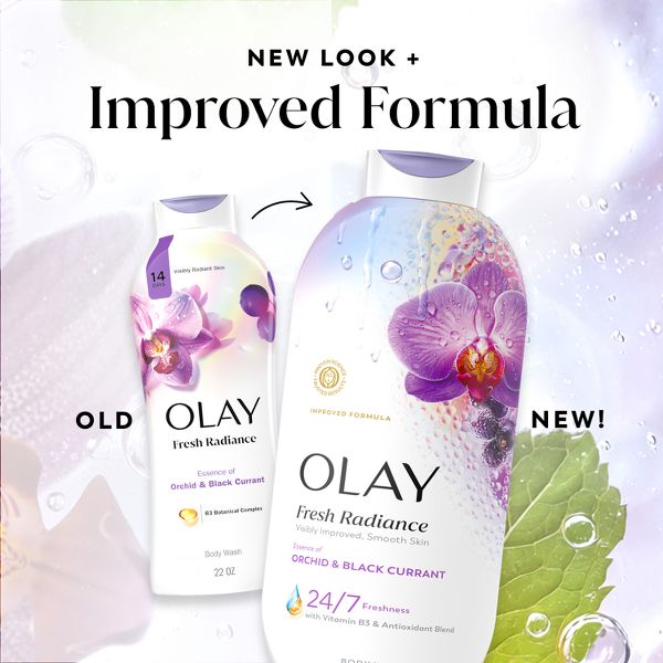 Olay Fresh Radiance Body Wash - Strawberry and Mint - Orchid and Blackcurrant - 22 fl oz