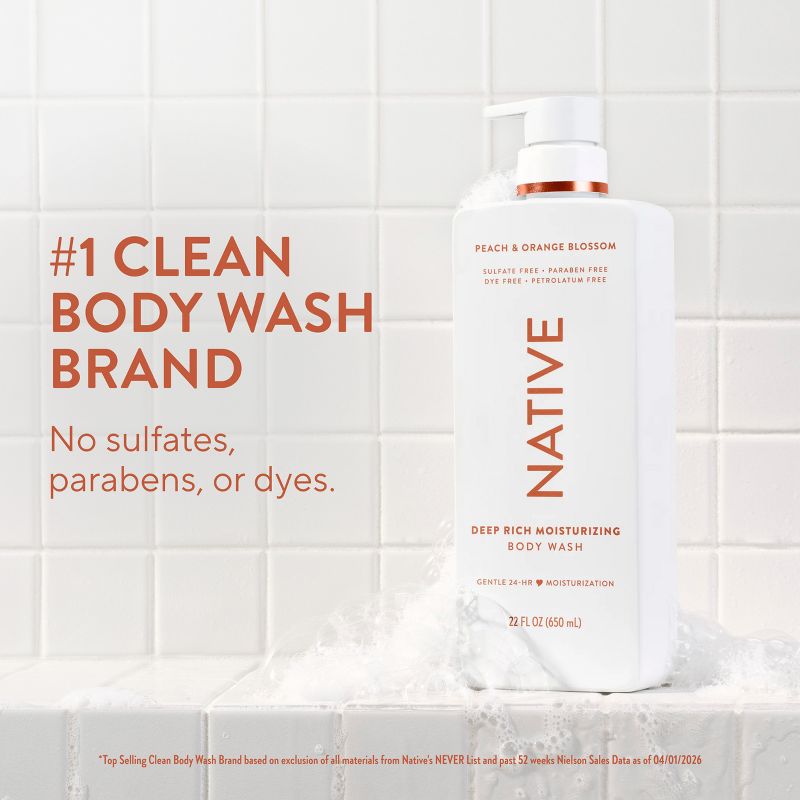 Native Blossom Moisturizing Body Wash - Peach & Orange - 22oz
