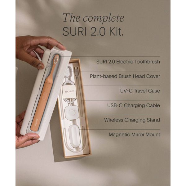 SURI 2.0 Sonic Electric Toothbrush with UV Travel Case and Brush Head - Sunset Bloom