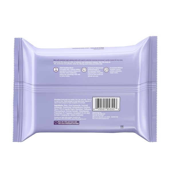 Neutrogena Night Calming Makeup Remover Wipes - Ultra Soft Micellar Facial Cleansing - 25ct
