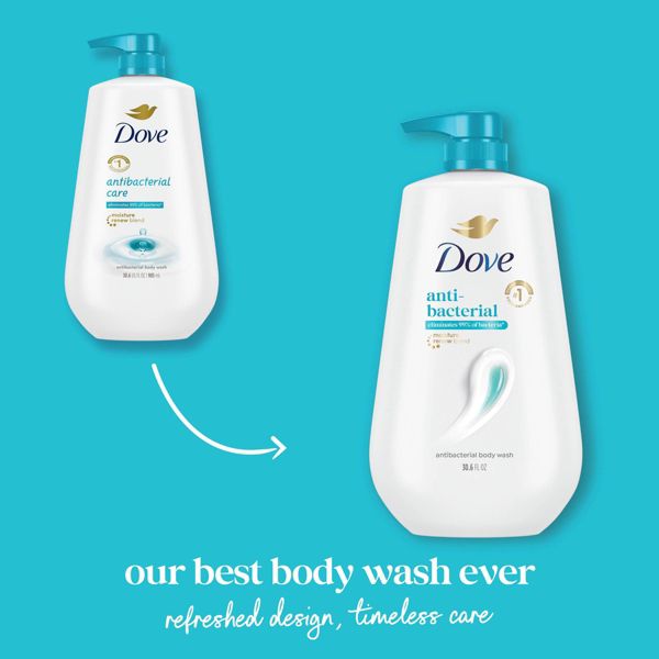Dove Beauty Antibacterial Body Wash Pump 24hr Lotion-Soft Skin - 30.6 fl oz