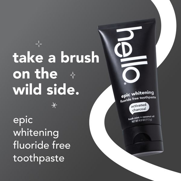 hello Charcoal Fluoride-Free Whitening Toothpaste - Fresh Mint - 4oz
