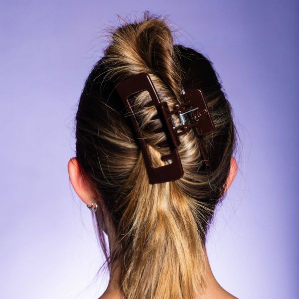 Gimme Beauty Double Down Claw Clips for Thick Hair - Black/Cream - 2ct