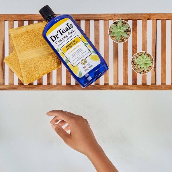 Dr Teal's Prebiotic Lemon Balm with Sage & Thyme Essential Oils Foaming Bath - 34oz