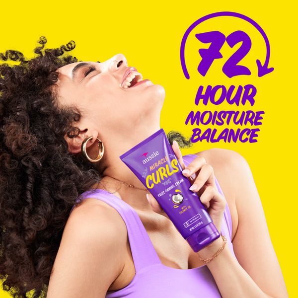 Aussie Miracle Curls Frizz Taming Curl Cream with Coconut & Jojoba - 6.8oz