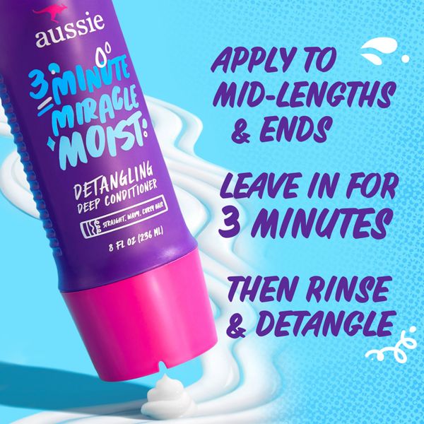 Aussie Paraben-Free Miracle Moist 3 Minute Miracle with Avocado for Dry Hair Repair - 8 fl oz