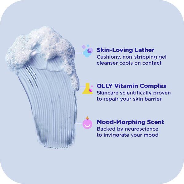 OLLY Cool Mood and Skin Vitamin-Infused Body Wash - Fresh Hinoki Mint - 17 fl oz