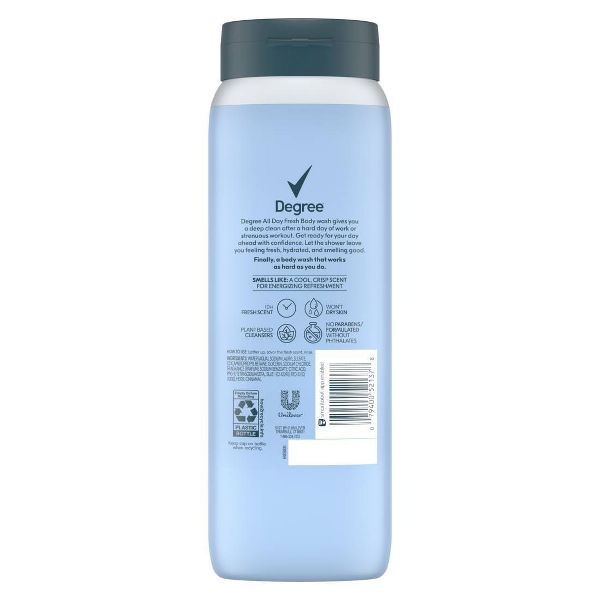 Degree All Day Fresh Body Wash - Cool Rush - 20 fl oz