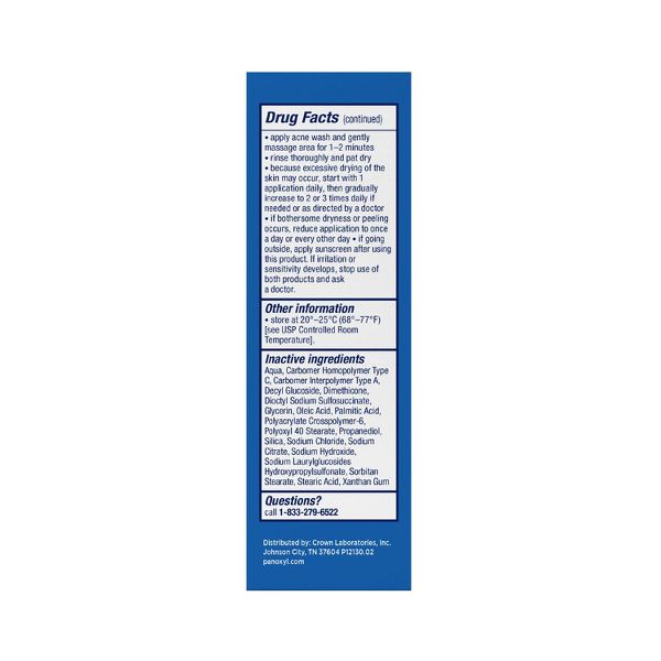 PanOxyl 10% Benzoyl Peroxide Acne Foaming Wash - 1oz