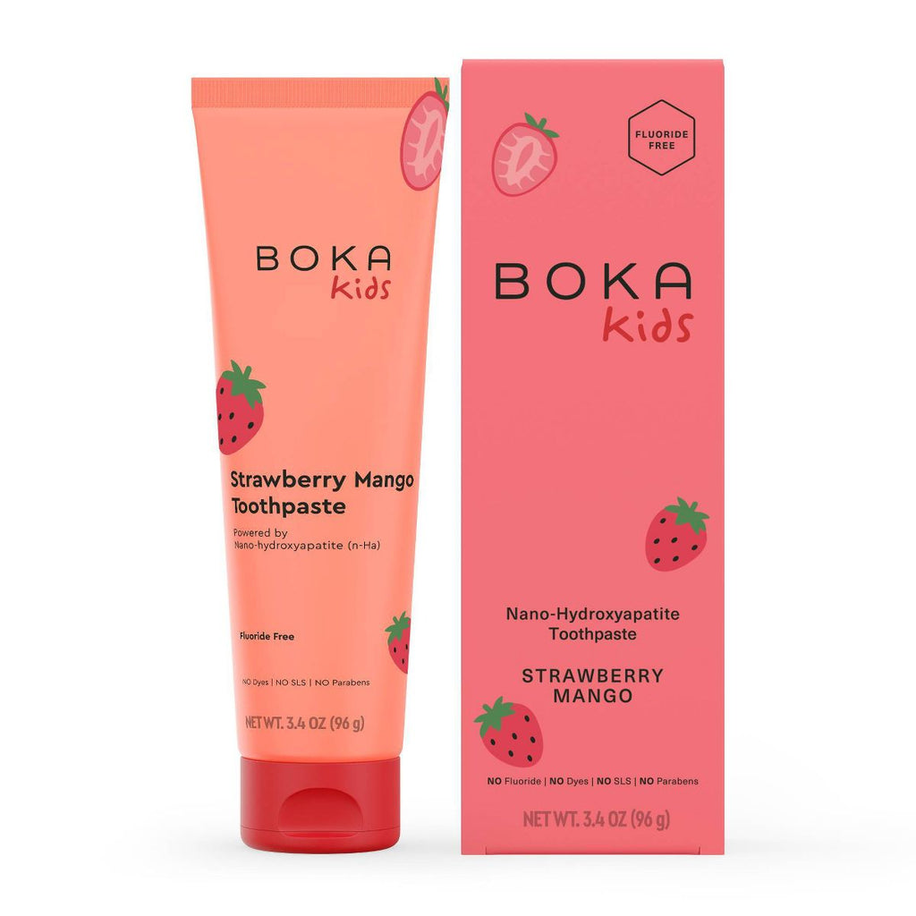 Boka Kids' Fluoride-Free Nano Hydroxyapatite Toothpaste - Strawberry Mango - 3.4oz