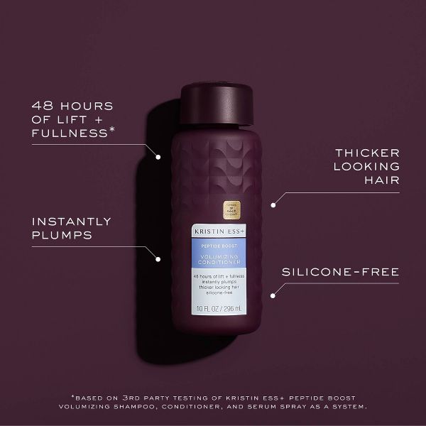 Kristin Ess+ Peptide Boost Volumizing Conditioner for Plumped Hair with Hyaluronic Acid - 10 fl oz