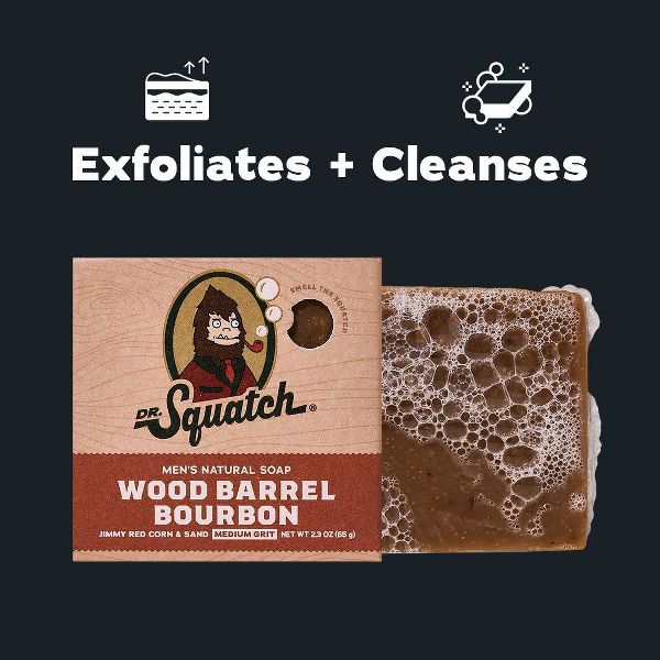 DR. SQUATCH Men's All Natural Mini Bar Soap - Wood Barrel Bourbon - 2.3oz
