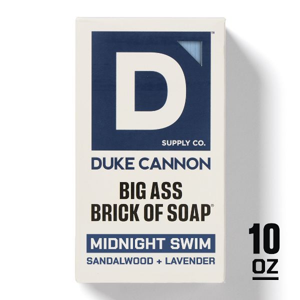 Duke Cannon Supply Co. Big Ass Brick of Soap for Men - Midnight Swim Bar Soap - 10oz
