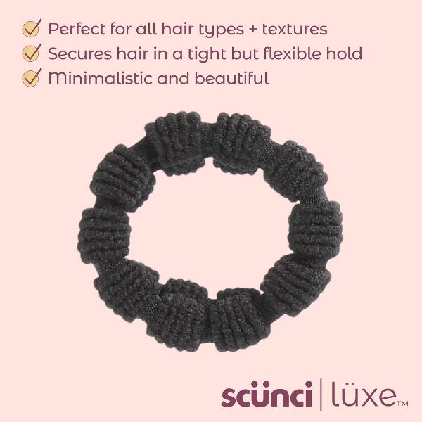 scünci | lüxe Soft Textured Ponytailers with Storage Bag - All Hair - 24pcs