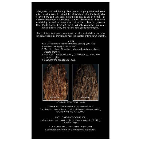 Kristin Ess Hair Gloss in Smoky Topaz for Medium Blonde Hair - Semi Permanent Dye + Toner - 4 fl oz