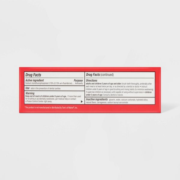 Kids Dye Free/Natural Flavor Toothpaste - Fluoride Strawberry - 4.2oz - up&up™