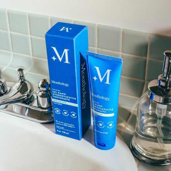 Mouthology 10% Nano Hydroxyapatite Fluoride-Free Sodium Lauryl Sulfate-Free Toothpaste - 4oz