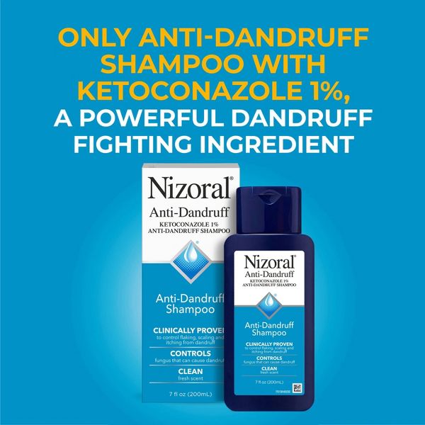 Nizoral Anti Dandruff Shampoo with 1% Ketoconazole, Clean Fresh Scent - 7 fl oz