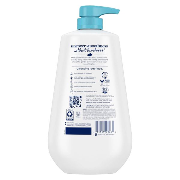 Dove Beauty Gentle Exfoliating Body Wash Pump - Sea Minerals 24hr Lotion-Soft Skin - 30.6 fl oz