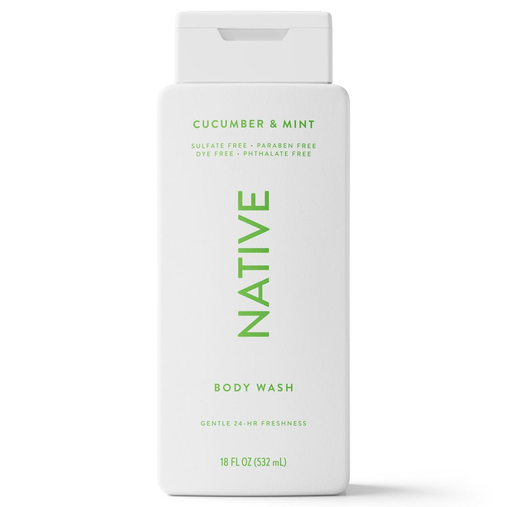 Native Body Wash for Women & Men - Cucumber & Mint - Sulfate Free - 18 fl oz
