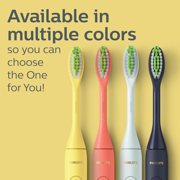 Philips One by Sonicare Battery Electric Toothbrush Model HY1100/01 with Travel Case and Brush Head - Coral