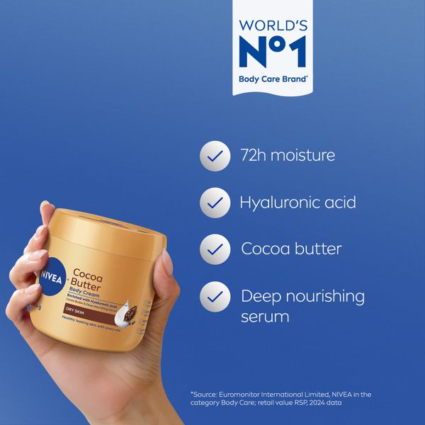 NIVEA Cocoa Butter Body Cream for Dry Skin - 16oz