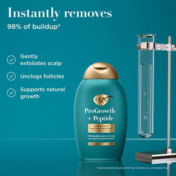 OGX ProGrowth + Peptide Clarifying Hair Shampoo - Scalp Exfoliant - 13 fl. oz