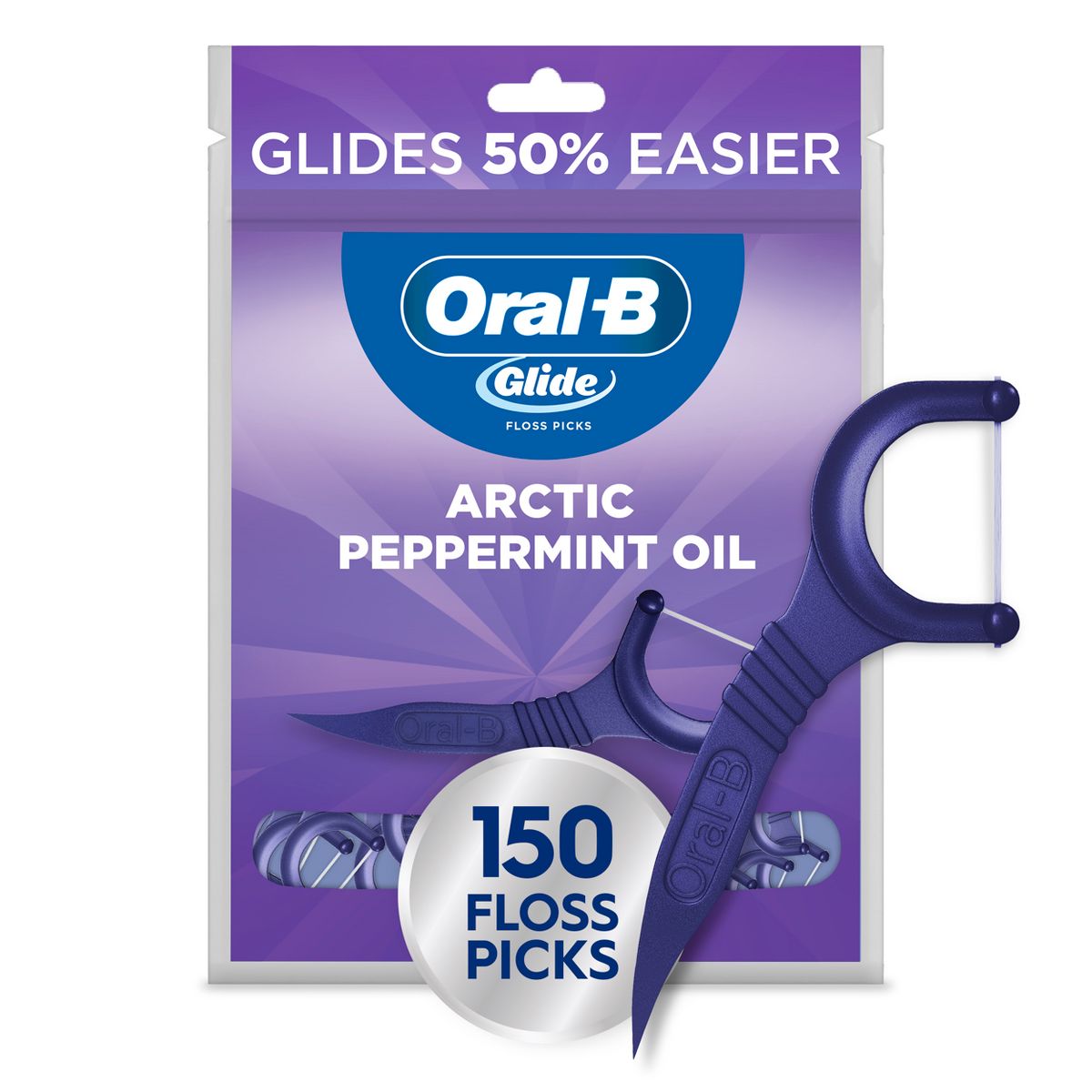 Oral-B Glide Arctic Peppermint Oil Dental Floss Picks - Mint - 150ct