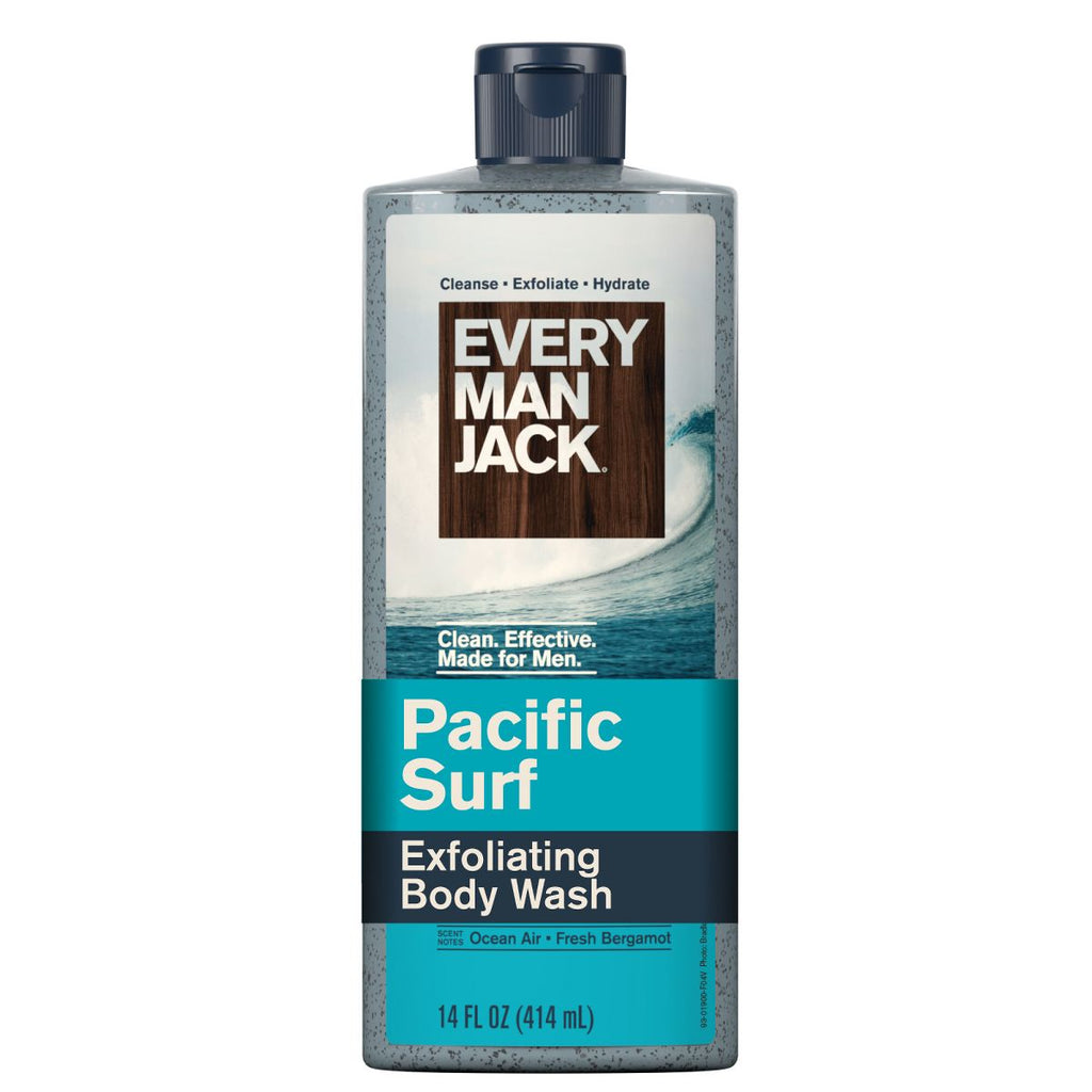 Every Man Jack Naturally Derived Men's Medium Grit with Natural Sand Exfoliating Body Wash - Pacific Surf - 14 fl oz