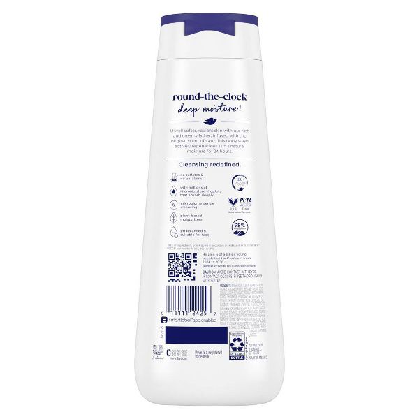 Dove Deep Moisture Body Wash Nourishes the Driest Skin 24hr Lotion-Soft Skin - 20 fl oz