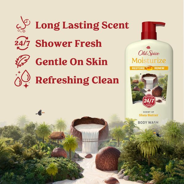 Old Spice Men's Body Wash - Moisturize with Shea Butter - 30 fl oz