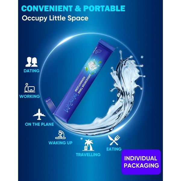 MySmile Mouthwash for Adults, Helps Kill 99% of Bad Breath Germs, Fresh Mint, 30 Pack