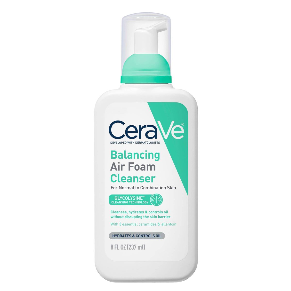 CeraVe Balancing Air Foam Facial Cleanser Wash Helps With Oil Control and Skin Hydration- 8 fl oz