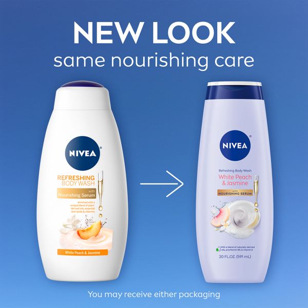 Nivea White Peach and Jasmine Refreshing Body Wash for Dry Skin - 20 fl oz