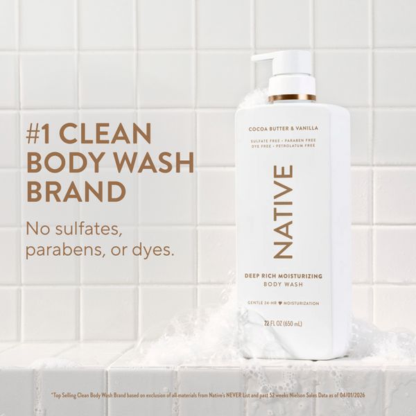 Native Moisturizing Body Wash - Cocoa Butter & Vanilla - 22 fl oz